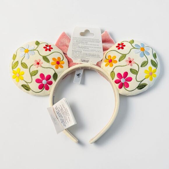 Disney BaubleBar Minnie Mouse Floral Embroidered Ear Headband NWT - Picture 2 of 3